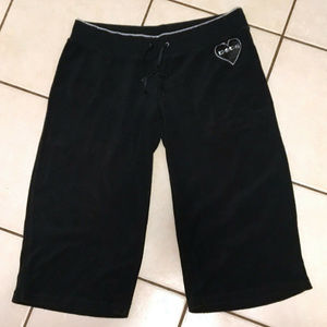bebe Black Terry Capri Crop Sweatpants